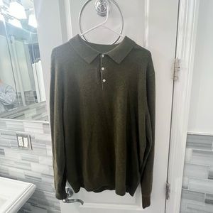 J Crew Men’s 100% Cashmere Collared Polo size L